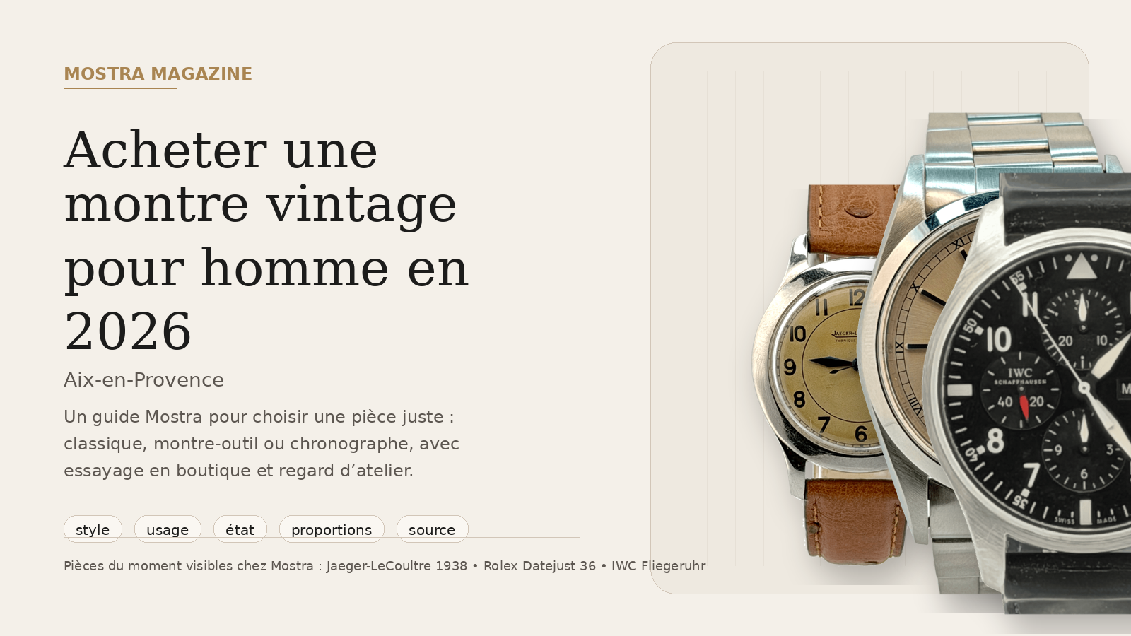 guide d'achat montre vintage pour homme à Aix-en-Provence